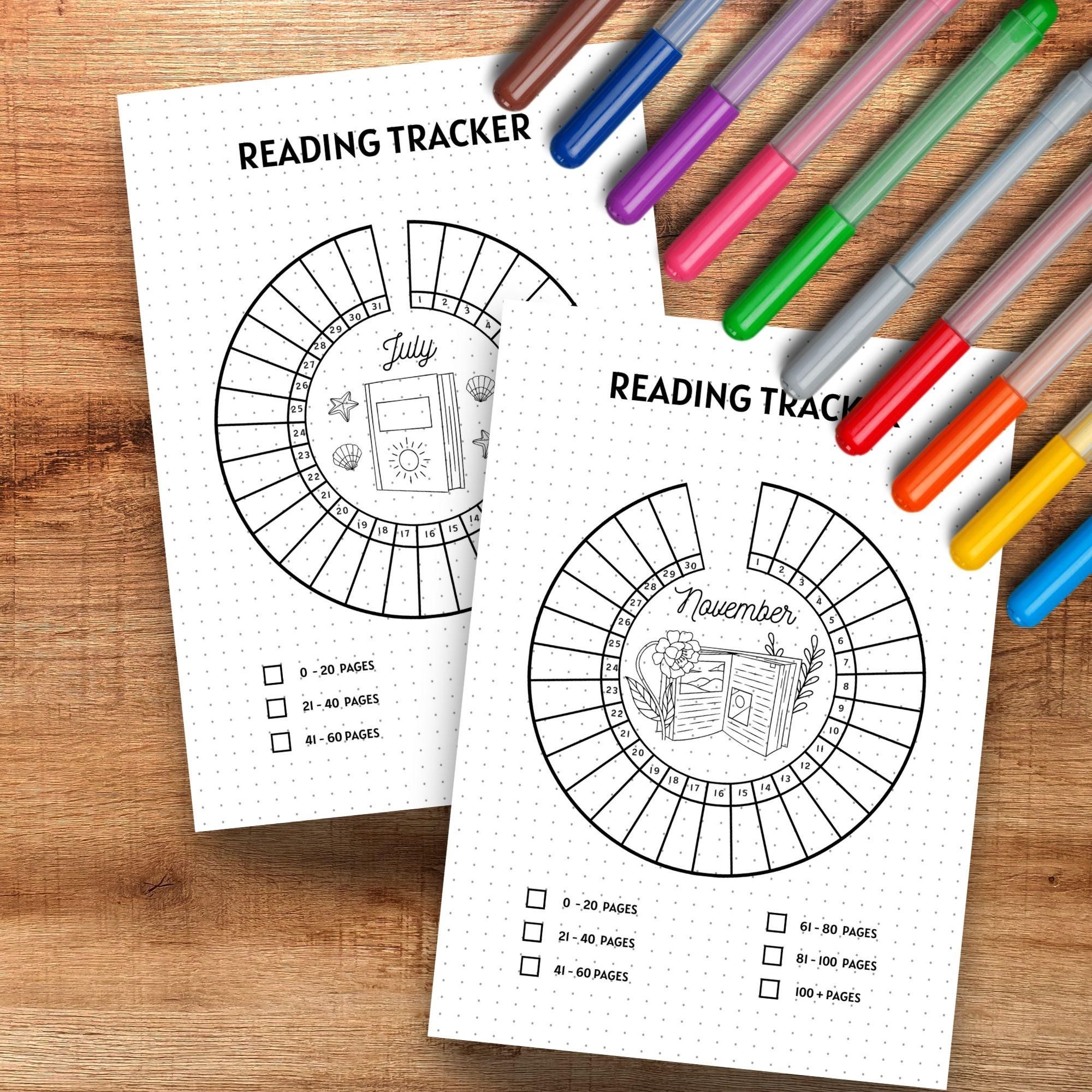 Reading Tracker Printable - Monthly Book Journal Pages for Daily ...