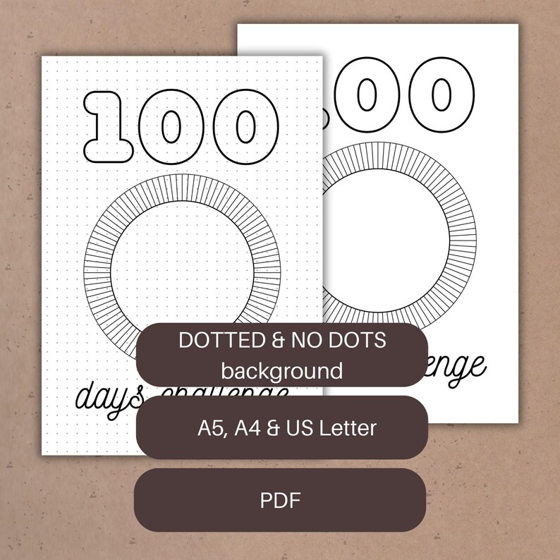 100 Days Challenge Tracker Printable – Daily Routine Habit Tracker PDF ...