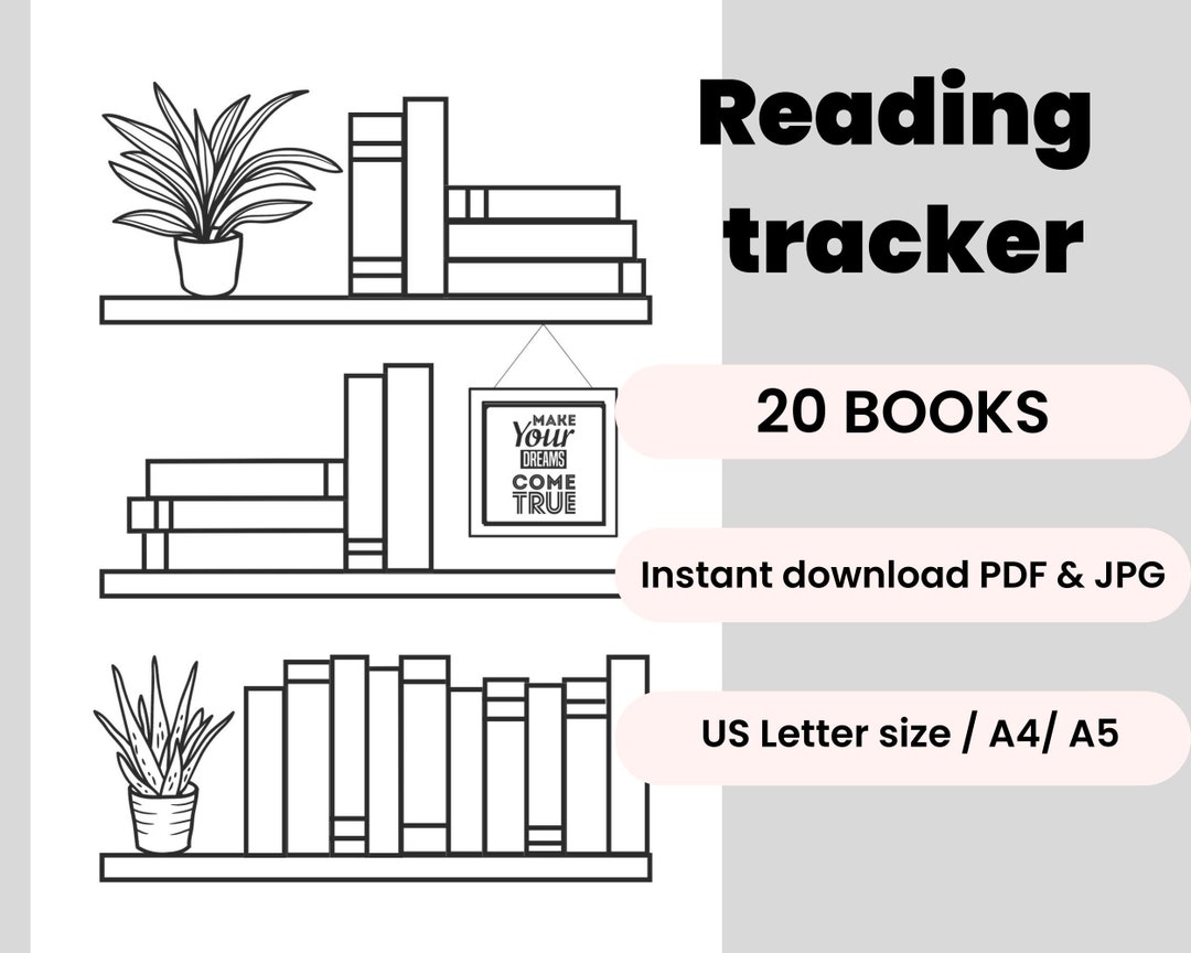 Reading Tracker Printable Bookshelf Reading Tracker Monthly - Etsy