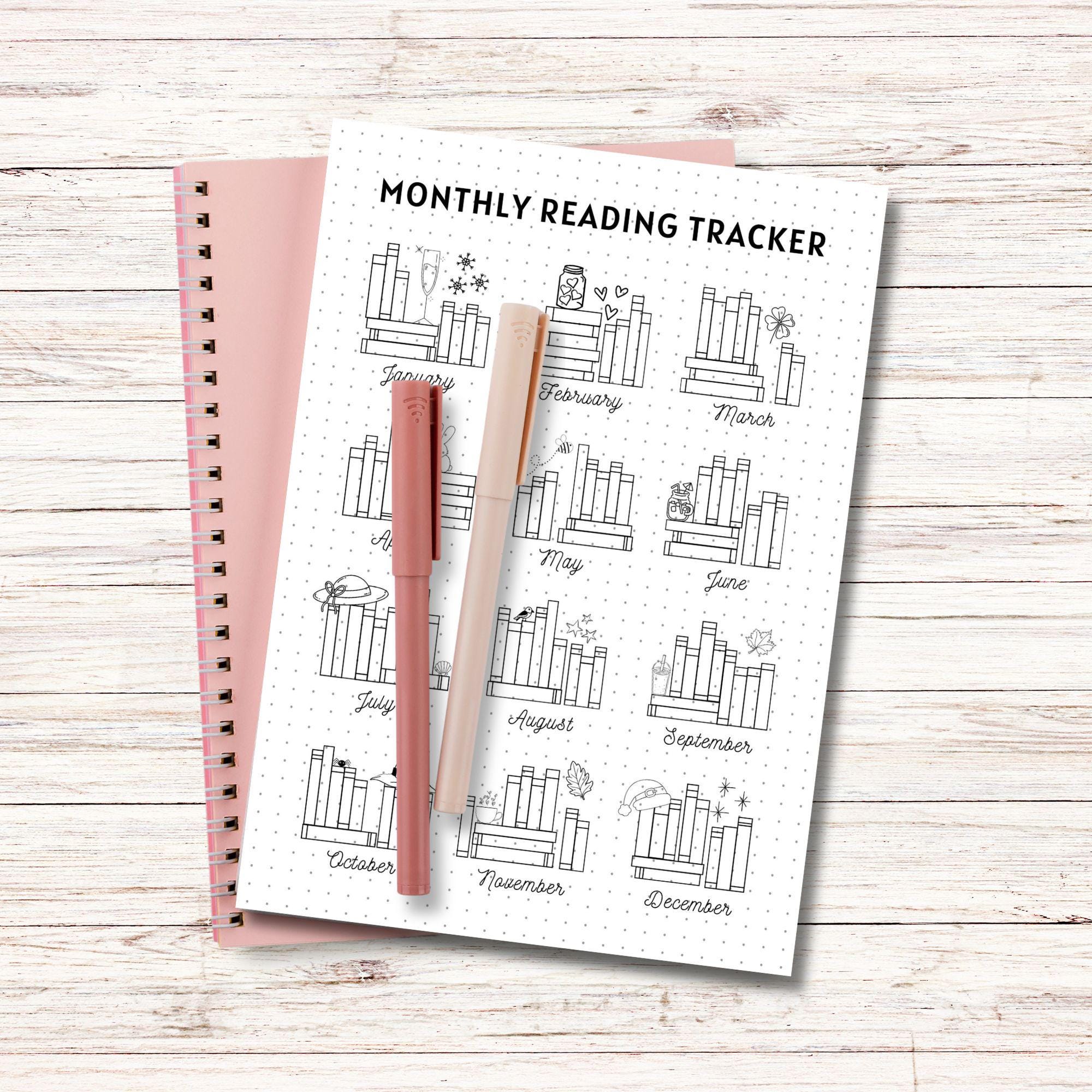 Reading Tracker Printable – Monthly Book Tracker - Yearly Overview ...