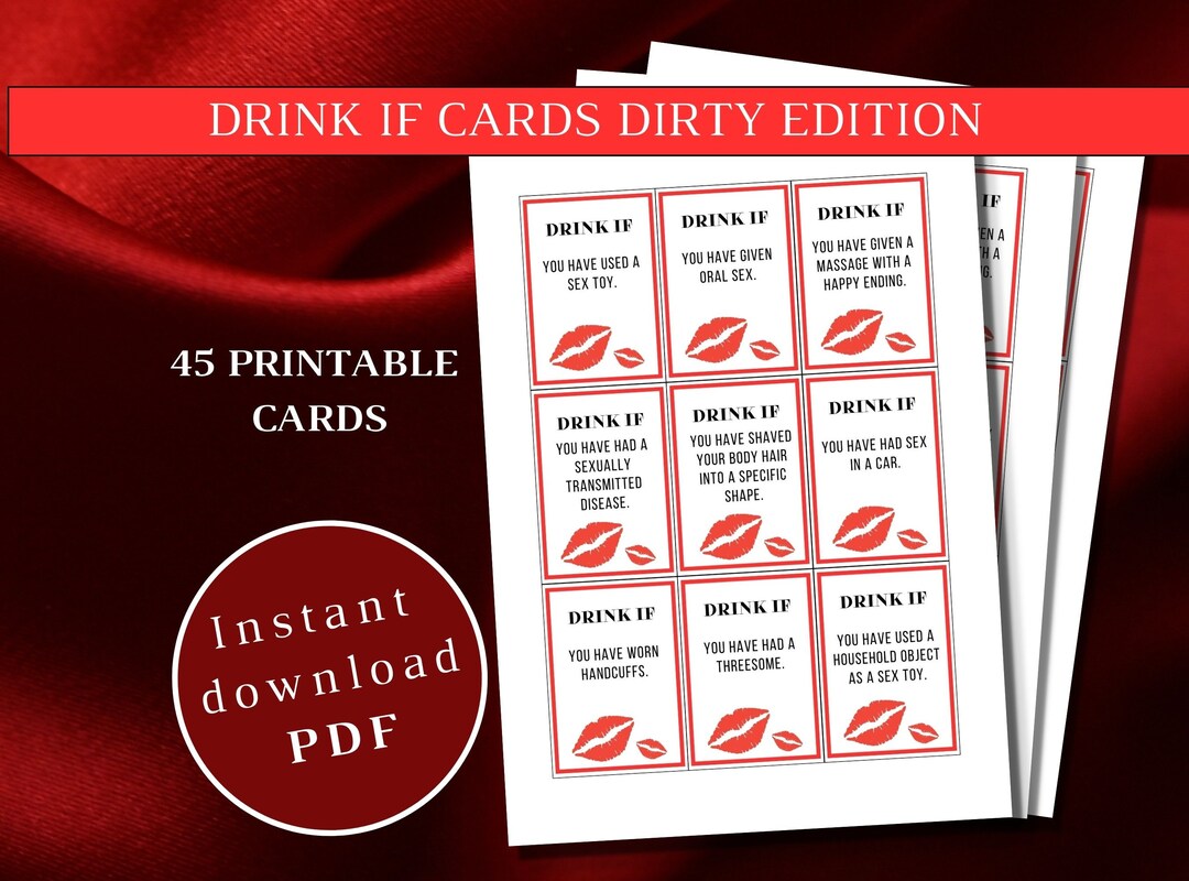 Drink If Cards Dirty Printable Drinking Game Never Have I Ever Spicy ...