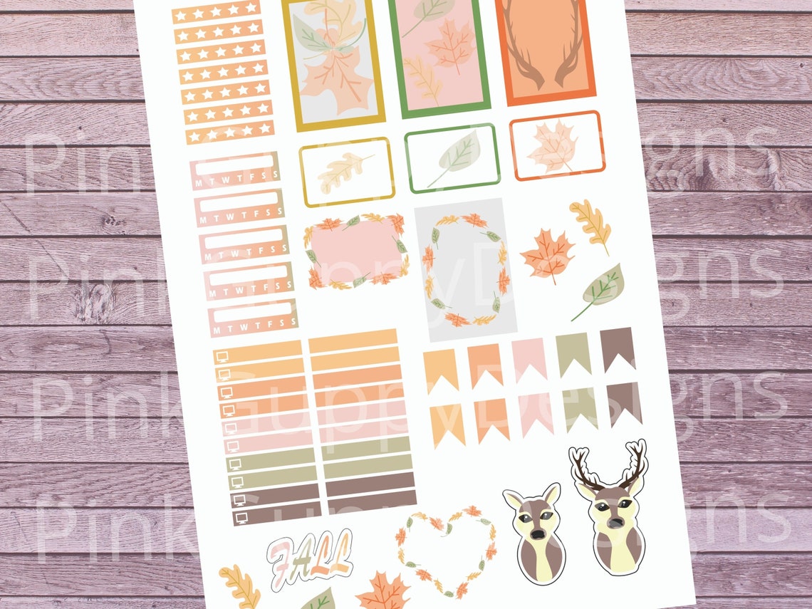 Fall happy planner printable stickers Autumn happy planner | Etsy