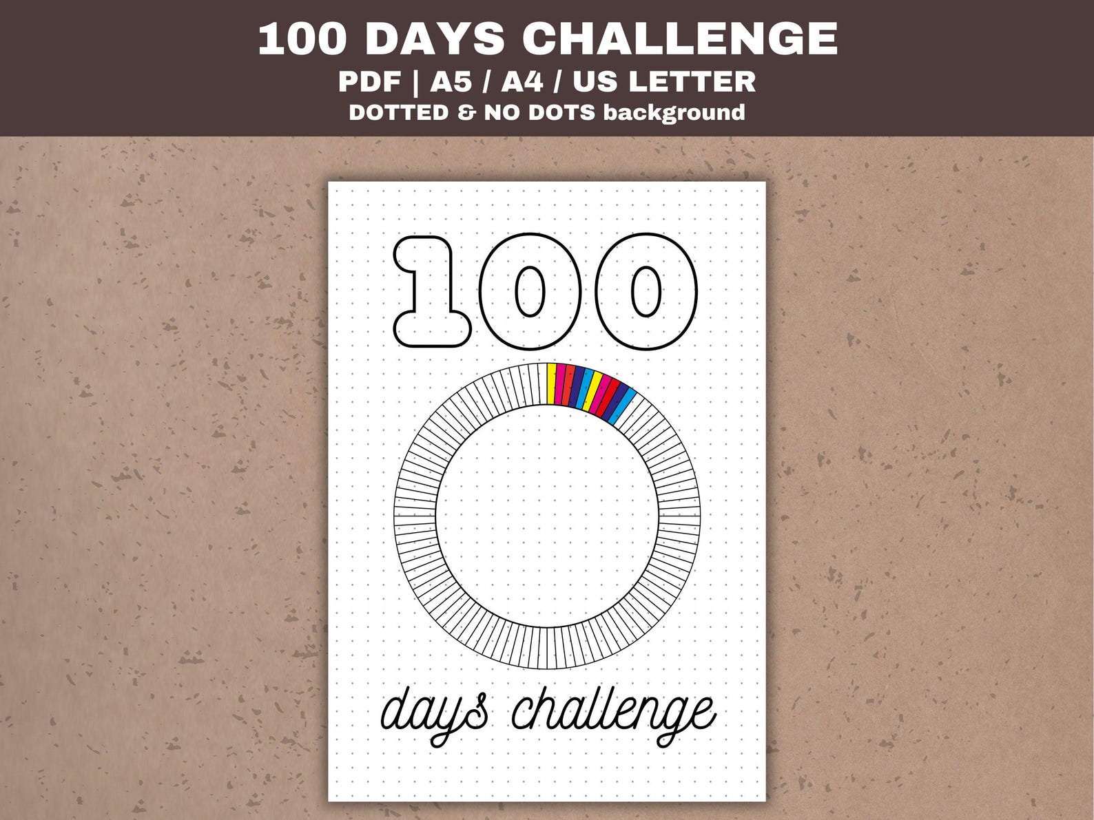 100 Days Challenge Tracker Printable – Daily Routine Habit Tracker PDF ...