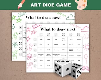Art Dice Game Printable - Drawing Practice Prompts, Daily Drawing Challenge