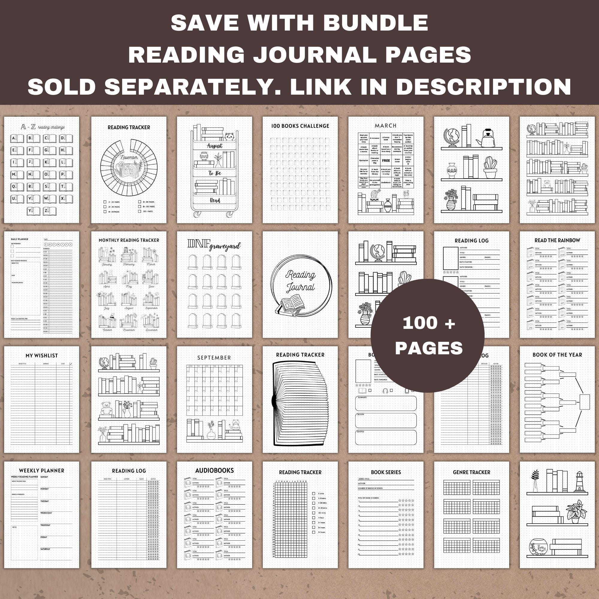 Reading Tracker Printable Book Tracker Journal Page PDF - Etsy