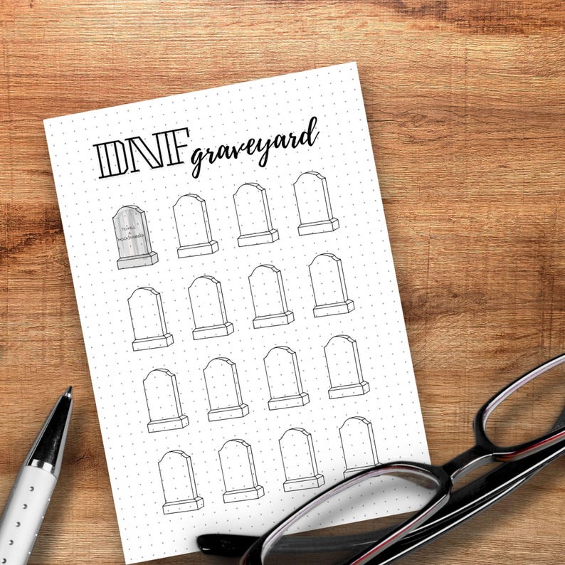DNF Reading Journal Page Printable – Book Graveyard Tracker for Did Not ...