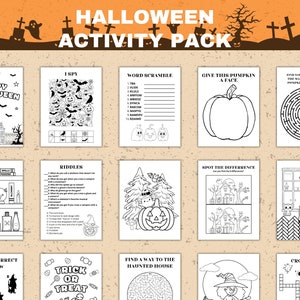 Halloween Activity Book Printable Halloween Kids Activity Sheets Halloween Coloring Pages Halloween Game Fall Coloring Pages Halloween Party