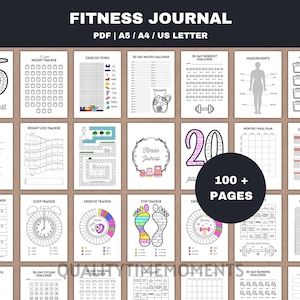 Journal de remise en forme imprimable : outil de suivi de l'entraînement et de la perte de poids PDF