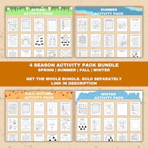 4 season activity pack bundle: Spring, Sumer,Fall/ Autumn, Winter. Get the whole bundle. Sold separately. Linkin description