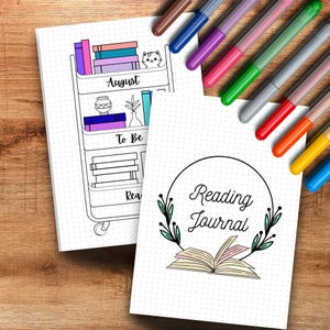 Reading Journal Printable – Book Tracker Pages, Reading Challenge PDF (Dotted) image 12