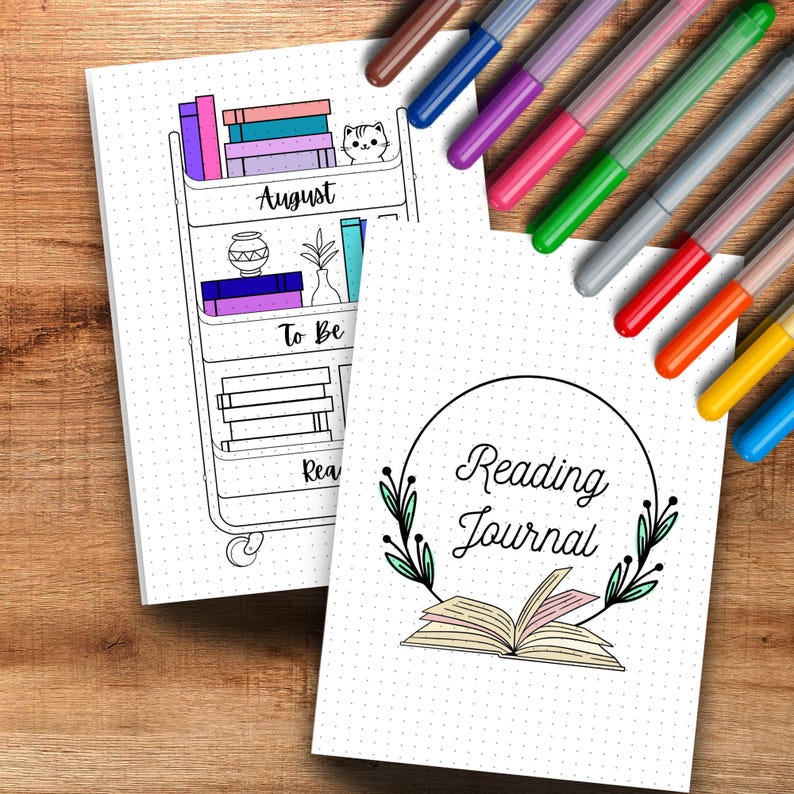 Reading Journal Printable – Book Tracker Pages, Reading Challenge PDF (Dotted) image 12