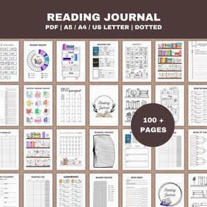 Utskrivbar läsdagbok – Bokspårningssidor, läsutmanings-PDF (prickad)