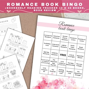 Romance Book Bingo Printable: Reading Challenge & Tracker (PDF)