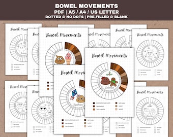 Poop Tracker Printable | Bowel Movement Log | IBS Tracker | Daily Symptom Tracker Journal Page
