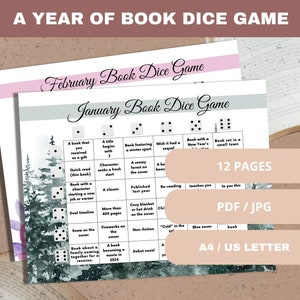 TBR Brettspiel Würfelspiel zum Ausdrucken Buchklub Spiel Lesechallenge Geschenk für Leser Einladungen