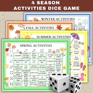 Saison-Tätigkeits-Würfelspiel Frühlings-Tatigkeits-Würfelspiel Sommer-Tätigkeits-Würfelspiel Herbst-Tatigkeits-Würfelspiel Winter-Tatigkeits-Würfelspiel
