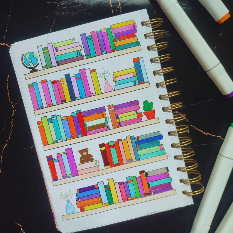 Reading Journal Printable – Book Tracker Pages, Reading Challenge PDF (Dotted) image 14