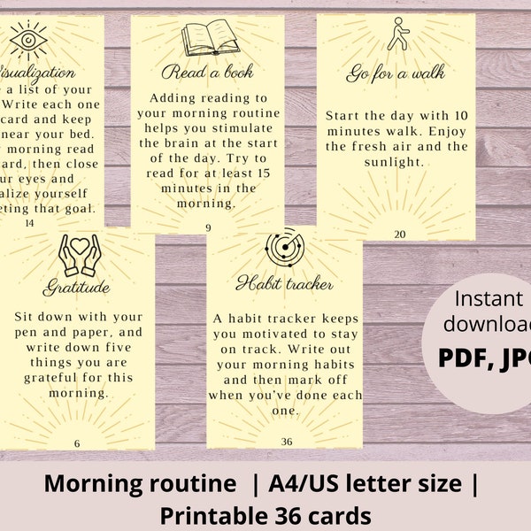 Morning Routine Cards Daily Routine Cards Printable Morning Routine Planner Adult