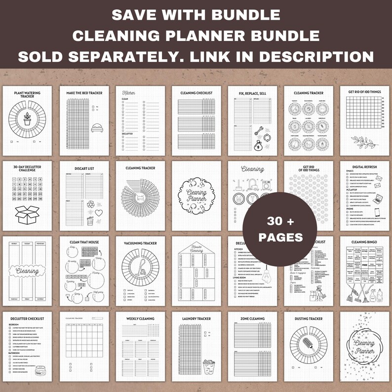 save money with cleaning planner bundle. Link in description