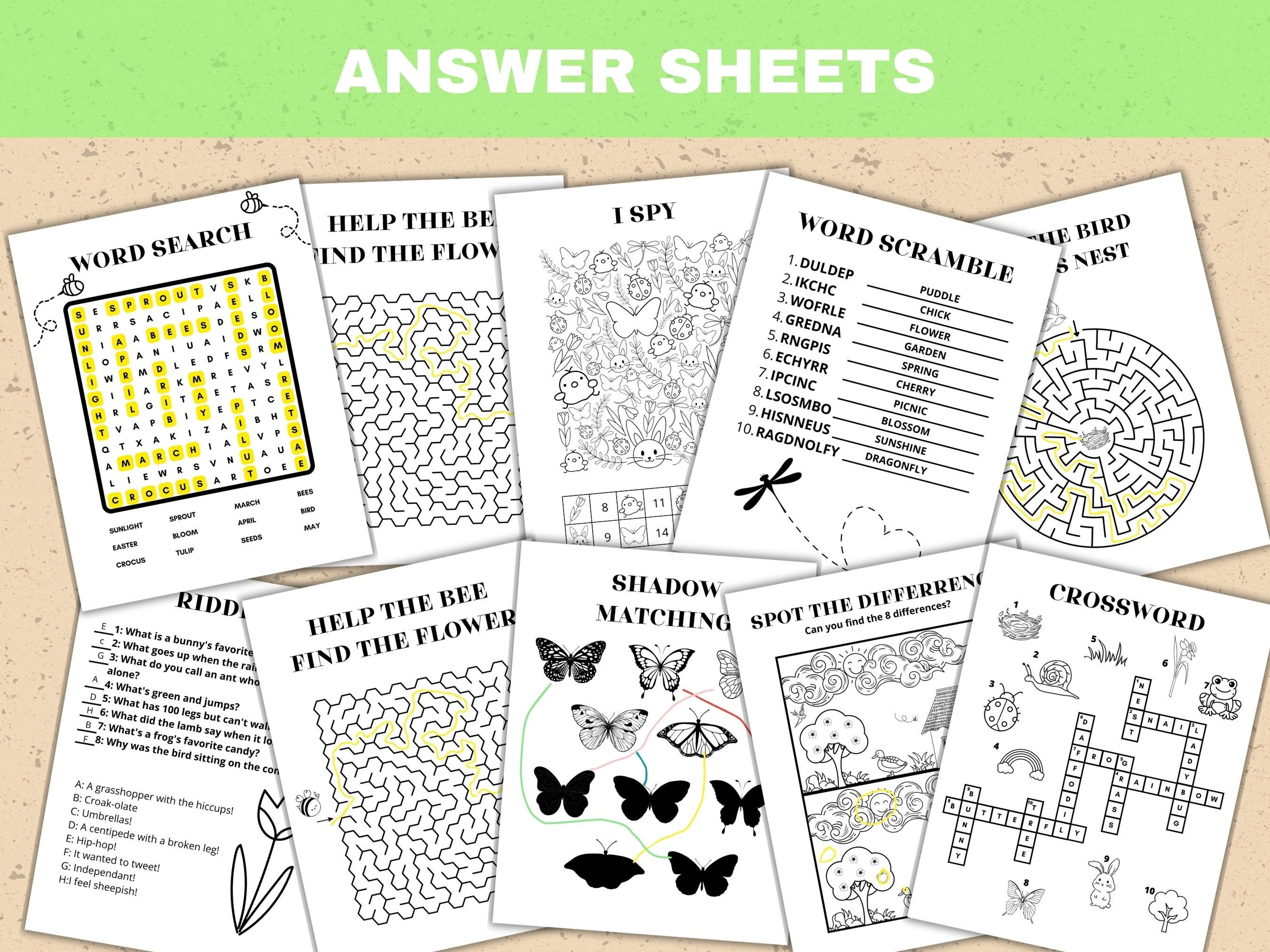 Spring Activity Pack Printable Spring Kids Activity Book Spring Games ...