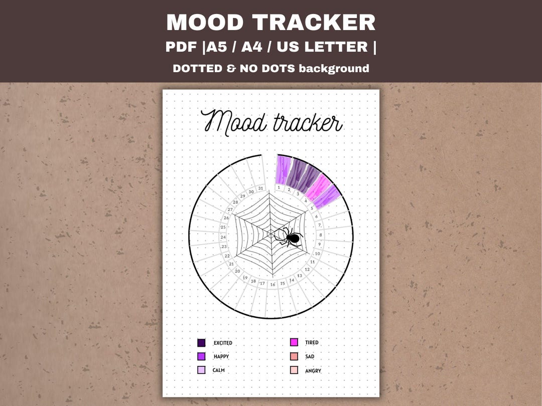 October Mood Tracker Printable - Fall Journal Page - Mental Health ...