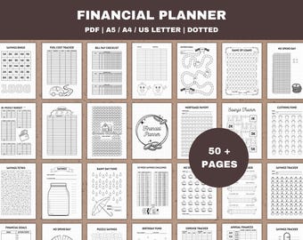 Financial Planner Printable: Savings Challenges, Budget Pages (PDF Download)
