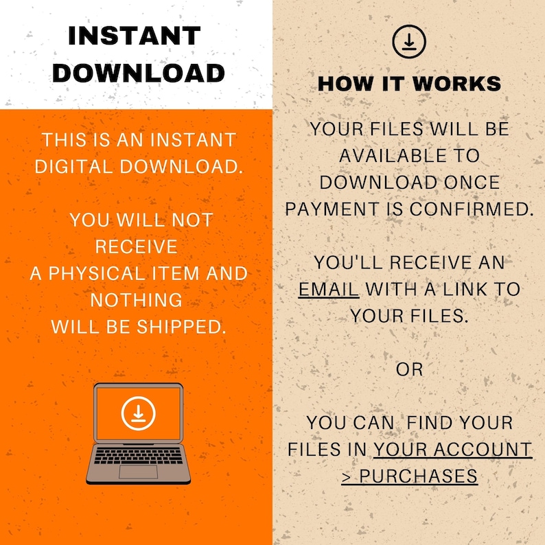 This is an instant digital download. You will not receive a physical item and nothing will be shipppe. Your files will be available to download one payment is confirmed.