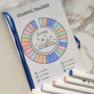 Reading Journal Printable – Book Tracker Pages, Reading Challenge PDF (Dotted) image 13