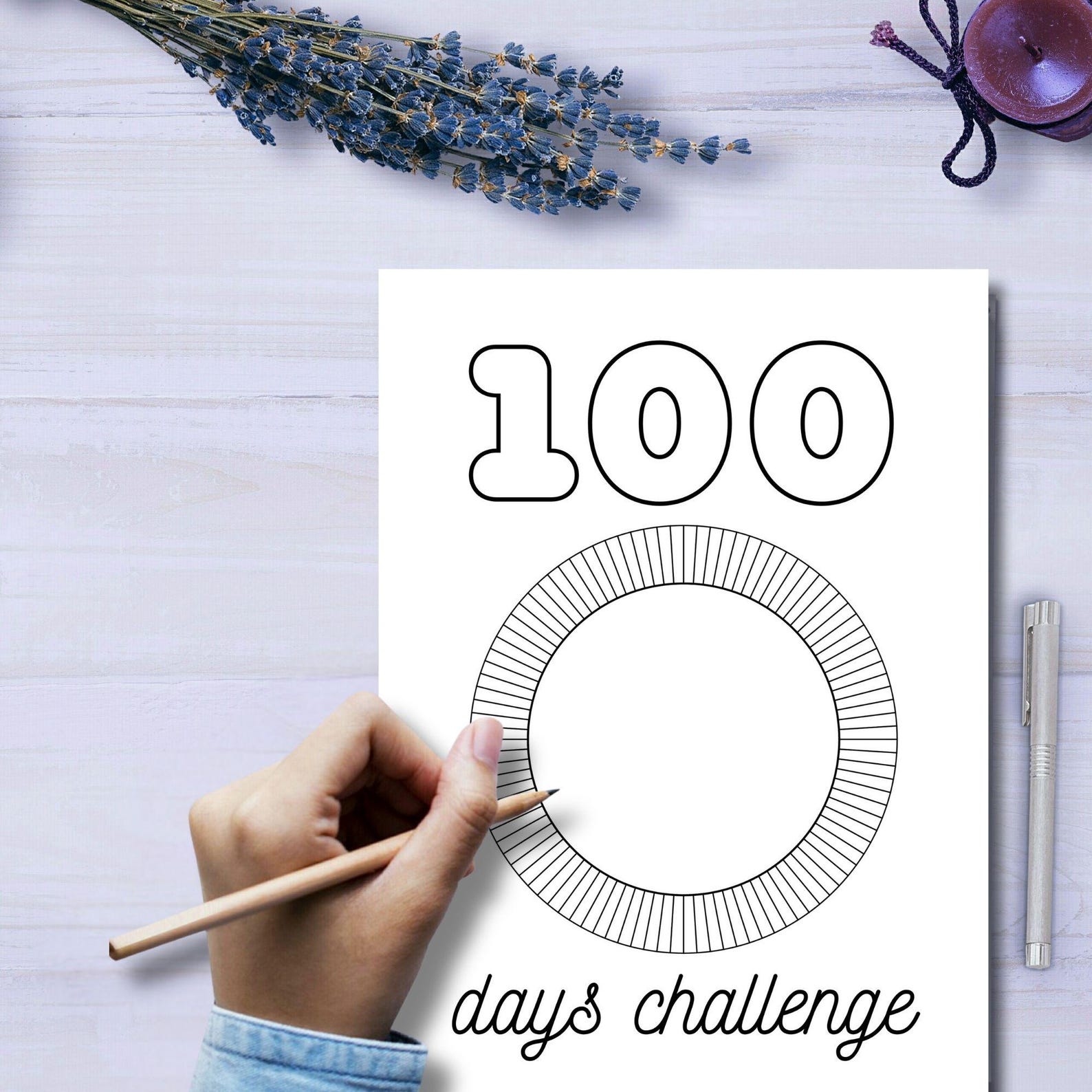 100 Days Challenge Tracker Printable – Daily Routine Habit Tracker PDF ...