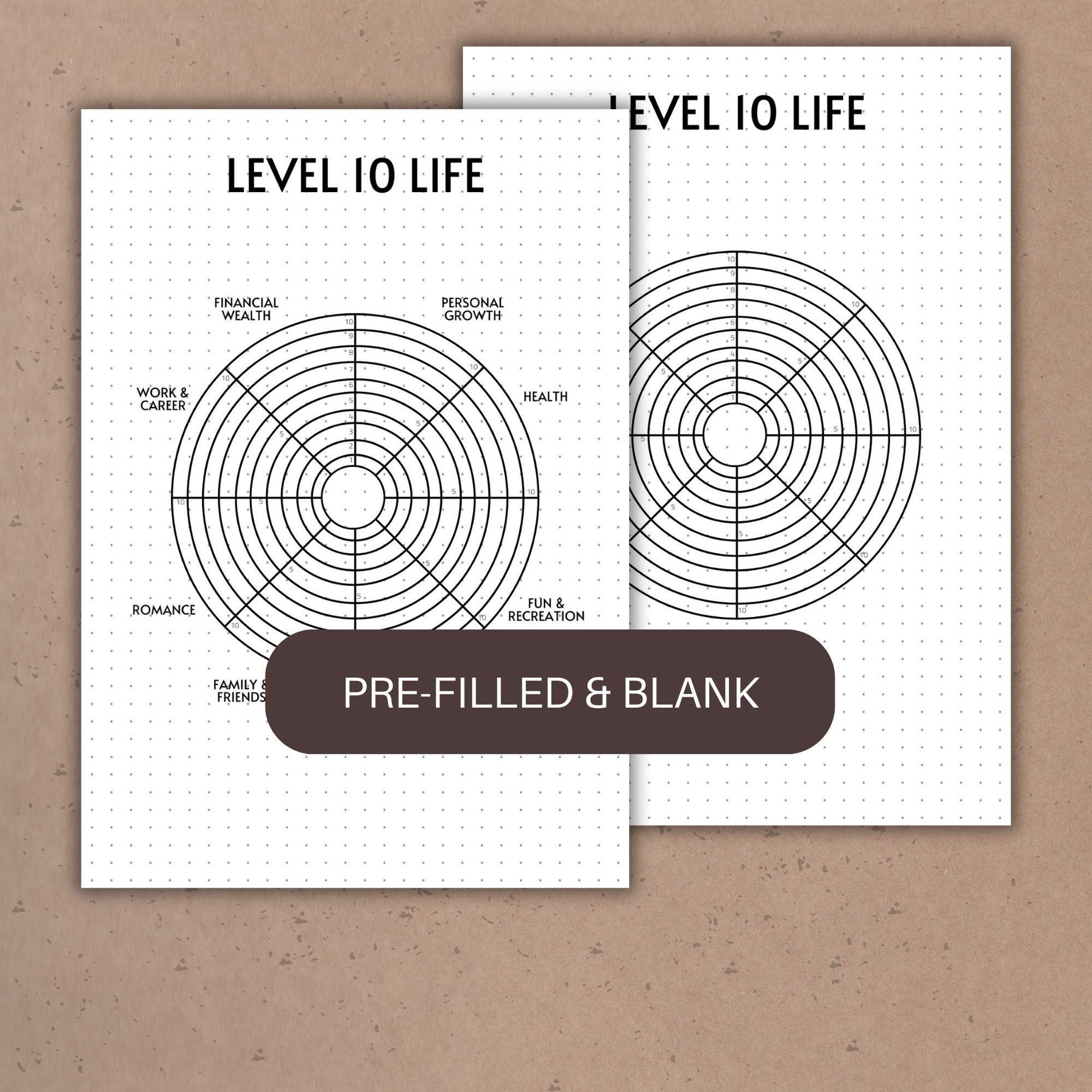 Wheel of Life Planner: Level 10 Life, Goal Tracker (PDF Download) - Etsy