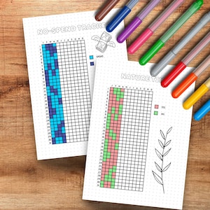 Year in Pixels Journal Pages Printable - Yearly Habit Tracker PDF ...