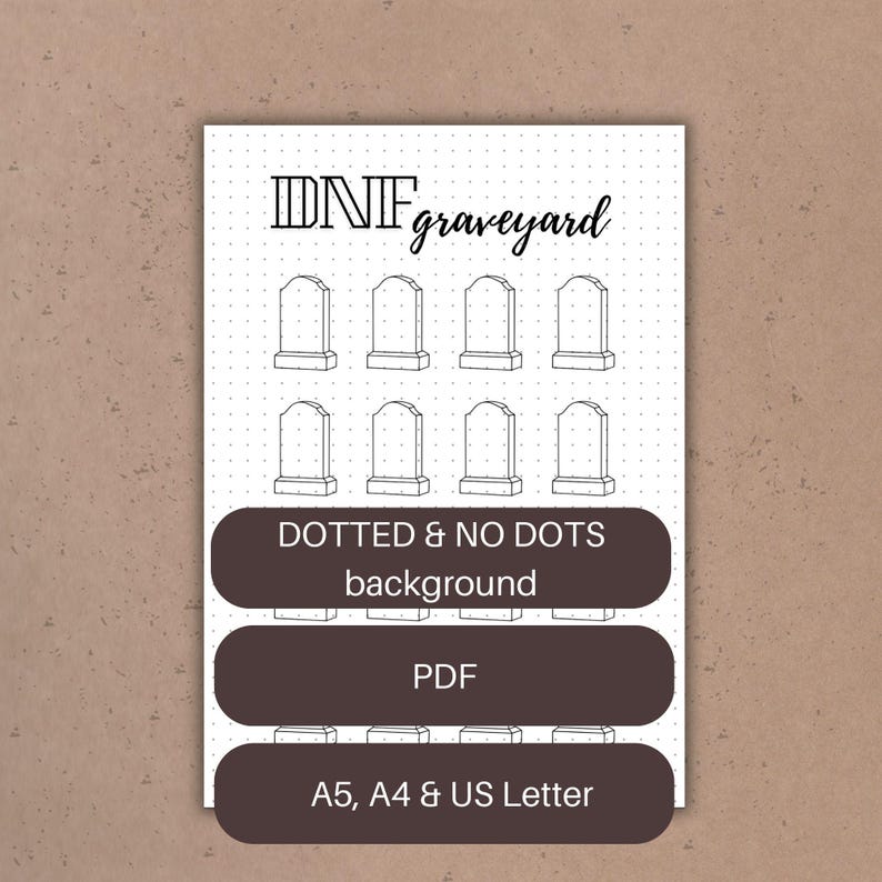 DNF Reading Journal Page Printable – Book Graveyard Tracker for Did Not ...