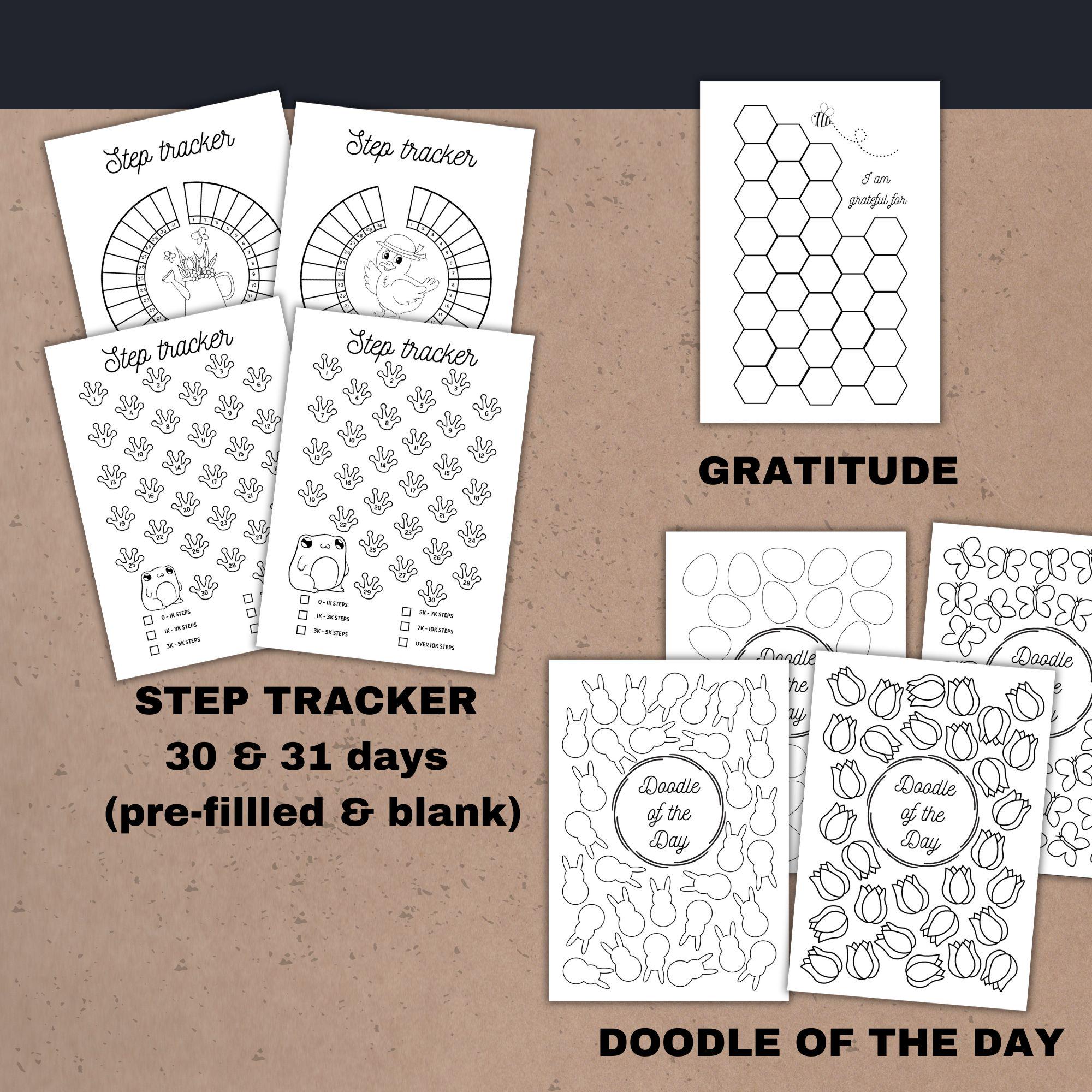Spring Journal Printable - Monthly Planner Pages, Mood & Habit Trackers ...
