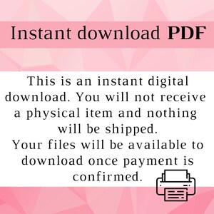 This is an instant digital download. You will not receive a physical item and nothing will be shipped. Your files will be available to download one payment is confirmed,