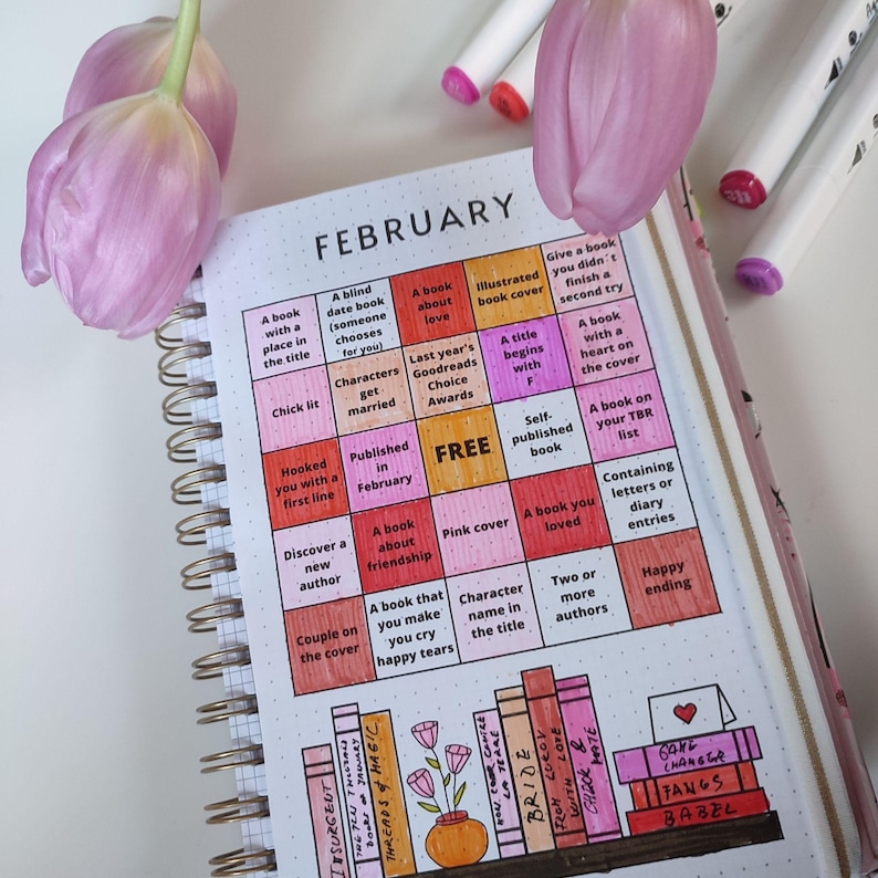 Reading Journal Printable – Book Tracker Pages, Reading Challenge PDF (Dotted) image 15