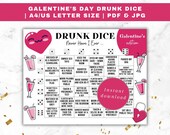 Galentines Day Drinking Game Printable Galentines Day Dice Game Drunk Dice Valentine Party Game Never Have I Ever Ladies Night Game Drink If