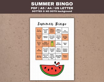 Summer Bingo Printable: Fun Activities Bucket List (PDF)