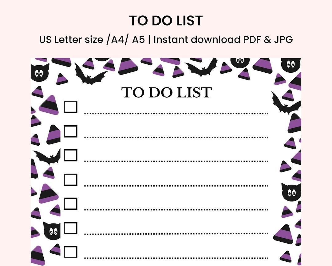 Halloween to Do List Daily Planner Printable Task Planner - Etsy