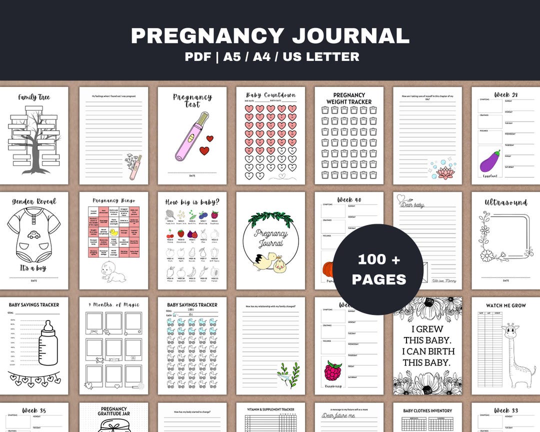 Pregnancy Journal Printable - Pregnancy Planner &amp; Baby Memory Book PDF - Etsy