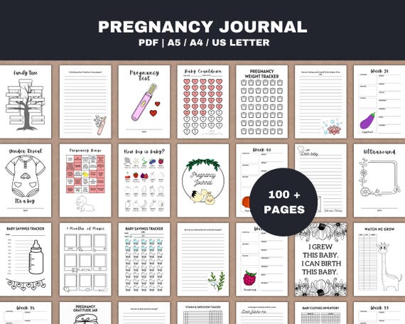 Pregnancy Journal Printable - Pregnancy Planner & Baby Memory Book PDF