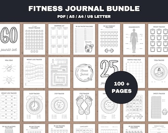 Fitness Journal Bundle: 100+ Page Workout Planner (PDF)