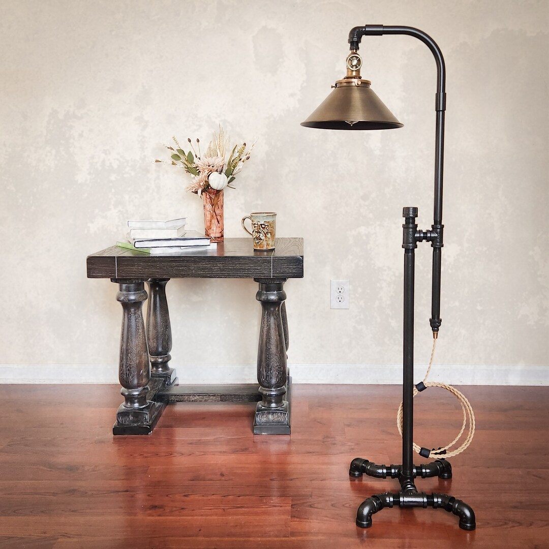 Industrial Lampmetal Pipe Lampedison Lampfloor Etsy