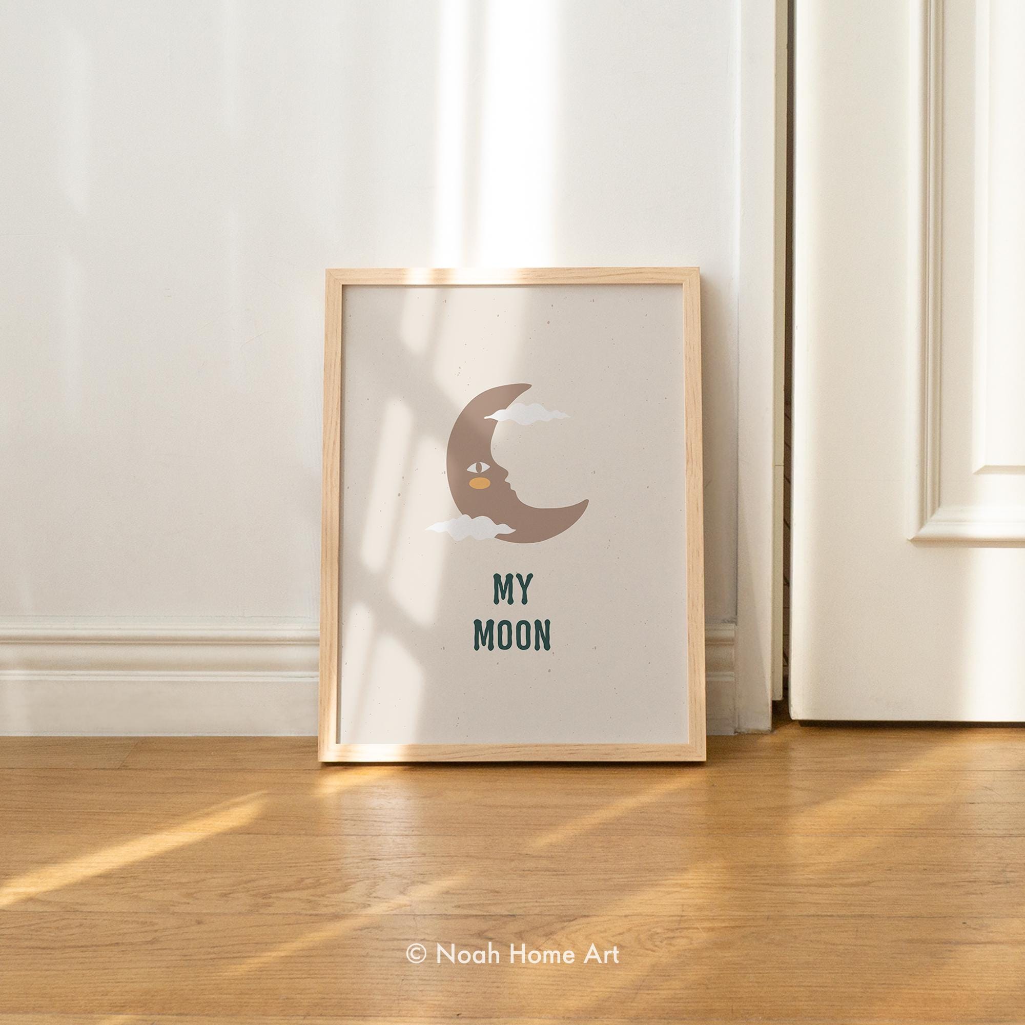 Sun Moon Stars Print Set, Kids Room Wall Art Set of 3, Nursery Wall ...