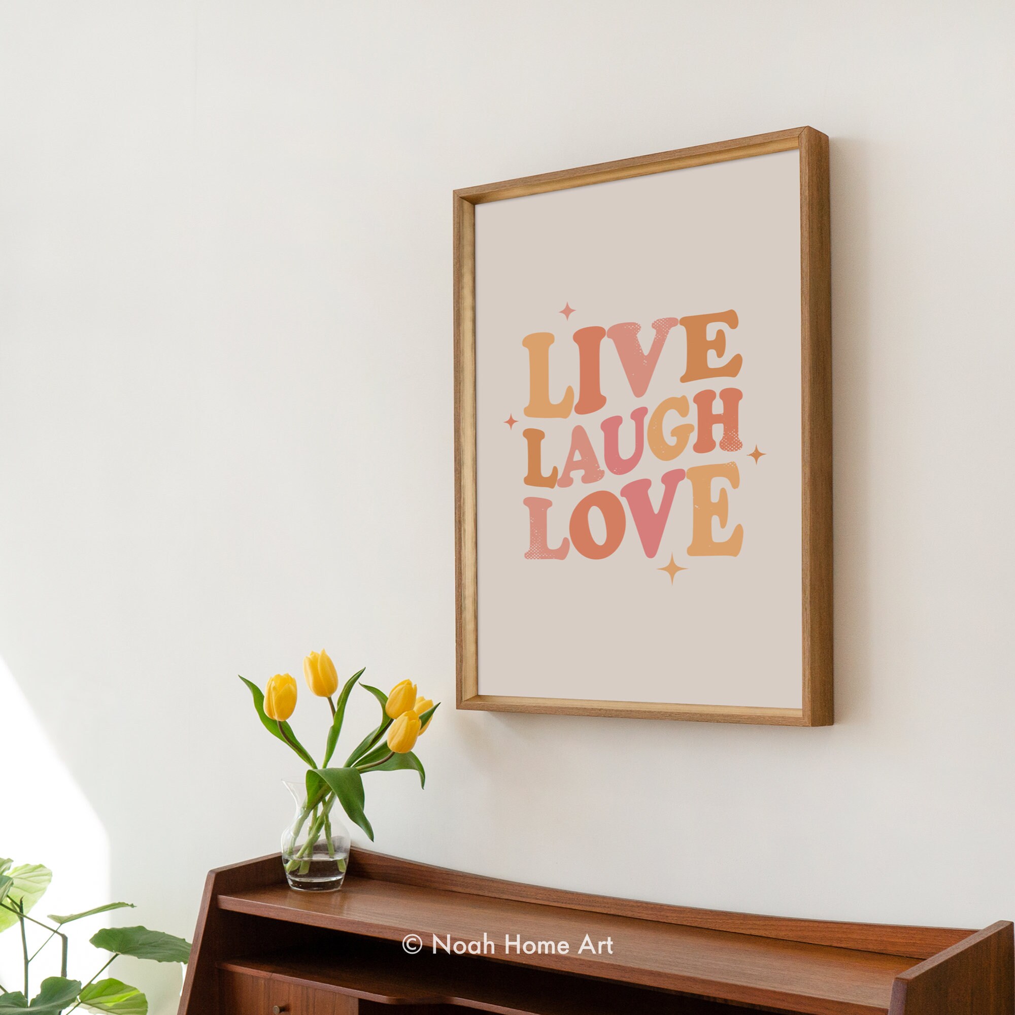 Live Laugh Love Printables, Home Decor Wall Art, Inspirational Quotes