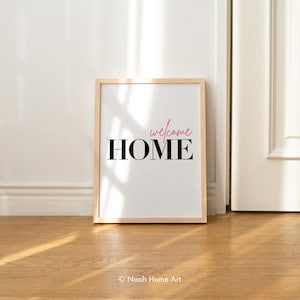 Welcome Home Wall Art, Modern Entryway Print, Minimalist Home Decor, Housewarming Gift, Simple Typography Poster, New Home Gift
