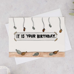 Es ist dein Geburtstag, Geburtstagskarte, Aquarell Karte, Büro, Büro Geburtstagskarte, Dwight Schrute