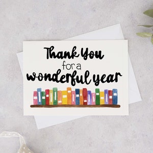 Danke für ein wunderbares Jahr Karte, Lehrer Wertschätzung Karte, süße Karte für Lehrer, Schuljahresende Karte, Danke Karte für Lehrer