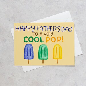 Feliz Día del Padre para un Pop Genial, Tarjeta del Día del Padre, Tarjeta del Día del Padre con Paletas, Papá Más Genial, Tarjeta de Feliz Día del Padre
