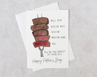 medium rare steak father's day card "Rarest Of Them All" (Dad) Bonsai Paper Co Steak Fathers Day Card Printable
