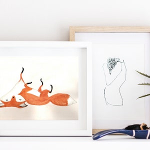 Playful Fox Watercolour Print, Baby Animals, Nursery Decor, Baby Room Art, Cute Animals, Watercolour Animals, Baby Fox, Wall Art
